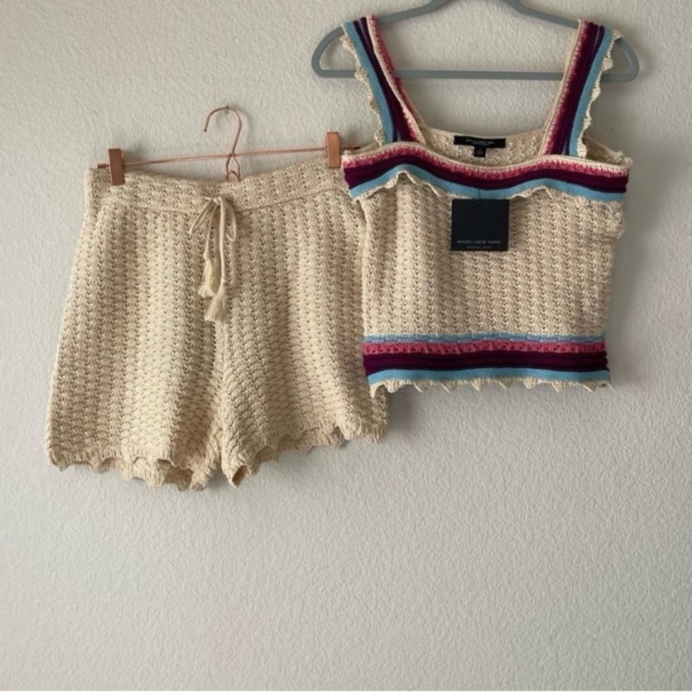 NWT MARC NEW YORK Womens Crochet
Tank Top & Shorts Set M Boho Festival